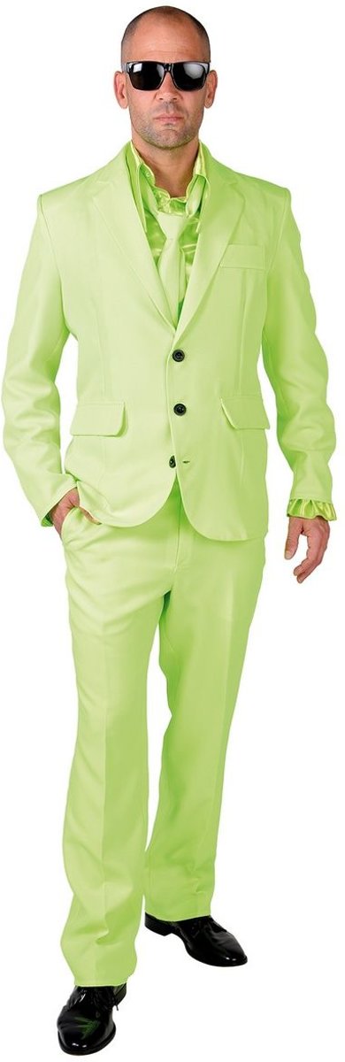 Glitter & Glamour Kostuum | Cool Men In Green | Man | Small | Carnaval kostuum | Verkleedkleding